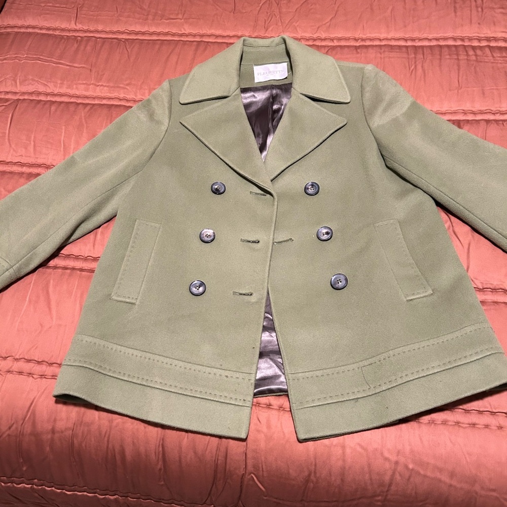Women’s Size 12, green, Fleurette Pea Coat